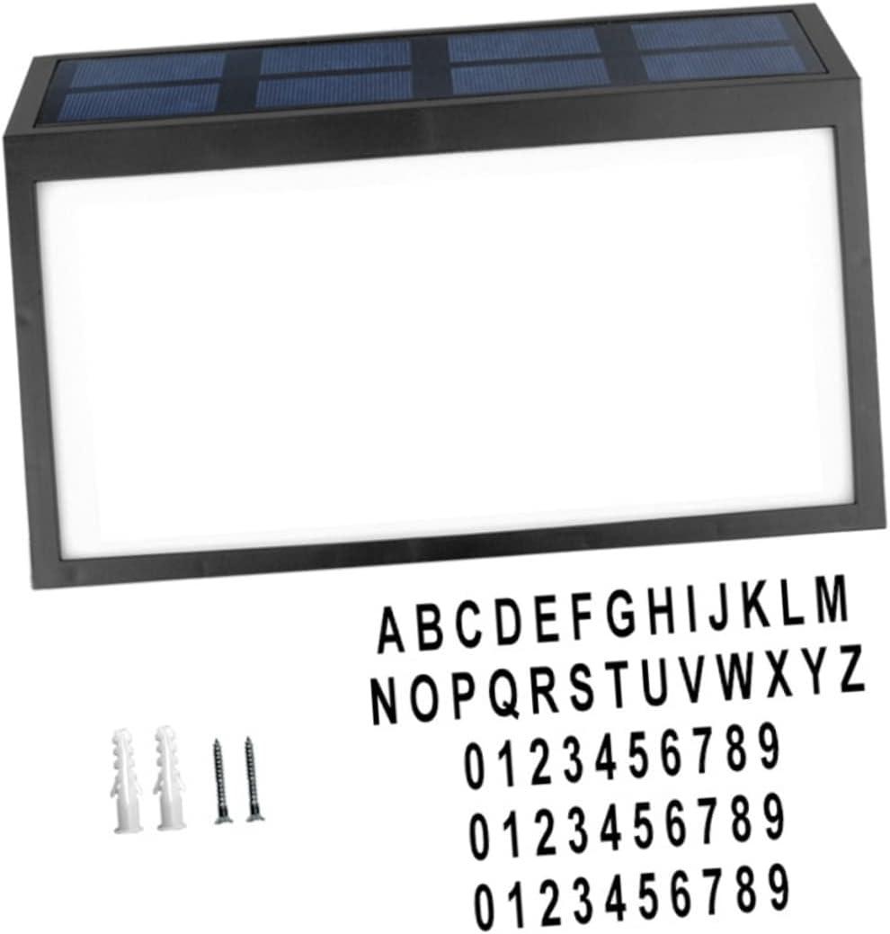 Solar Powered Address Sign Lamp House Number Light with Bright White Led Durable Material Easy Installation for Outdoor Use Illuminates House Address at Night