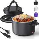 Electric Lunch Box, 33OZ Portable Food Warmer | 100W Rapid Heating & Leak-Proof 304 Stainless Steel | 3-in-1(Car 12V/24V & Home 110V) | Perfect for Work/Travel,On-the-Go,Ideal Gift for Men & Women