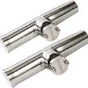 Amarine Made 2 Pcs Fishing Rod Holder, Stainless Tournament Style Clamp on Rod Holder, Rail Mount Fishing Pole Holder for Rails 7/8" to 1"