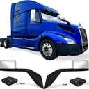 YUANJUFITT Chrome Hood Mirror for Volvo VNL VN VNM 2004-2017，Side Rear View Hood Mirrors Assembly for Volvo Semi Trucks Accessories Driver & Passenger Side (A Pair)