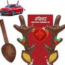 ovsor Christmas Reindeer Car Decoration - Christmas Antler Kit with 4 in 1 for Reindeer Car Decoration, Car Decorations Exterior as Way of Expanding Christmas Spirit