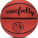 2 x Wuzfully Kids Basketball Size 3(22") for Toddler boy and Girls, Youth Basketball Size 5(27.5") for Indoor Outdoor Pool Play Games (Brown)