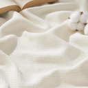 Bedsure GentleSoft 100% Cotton Large Throw Blanket for Couch 50x70 inches - Breathable and Lightweight, Soft Cozy Herringbone Woven Cotton Throw for Summer, Cream Office Chair Blanket, Cream