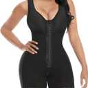 YIANNA Fajas Colombianas Shapewear for Women Tummy Control Post Surgery Full Body Shaper Butt Lifter with Zipper Crotch (XX-Large, Black)