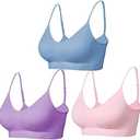 Comfyin Padded Bralette for Women Straps Sleep Bras Seamless Yoga Sport Bras, (Medium(