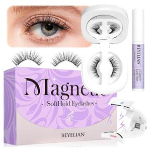 BEYELIAN Magnetic Eyelashes with Applicator, Soft Magnetic Lashes Natural Look Comfortable & Secure Fit Easy to Apply Reusable CS104-2
