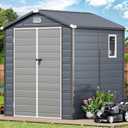 YITAHOME 6x6FT Outdoor Storage Shed w/o Floor, All-Weather Plastic Shed with Lockable Doors, Window & Vents, Plastic Tool Shed for Backyard, Patio, Poolside, Lawn, Gray