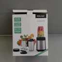 COOK WITH COLOR 300 Watt Blender: Powerful 2-Speed Control with Pulse, 4-Tip Stainless Steel Blades, 25oz (750ml) Jar, and Skid-Resistant Feet, Grey
