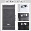 3pcs Farmhouse Decorative Hand Towels,13.8x29.5 Inch 100% Cotton Black White Rustic Embroidered Towel Set for Bathroom Kitchen Decor Gift (Home Sweet Home)