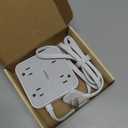 Flat Plug Extension Cord 5 Ft, TESSAN Surge Protector Power Strip Ring Pull with 3 USB (1 USB C) 4 Outlets, 900 Joules Protection, Desktop Charging Station for Home, Office, College, Dorm Room, Gray