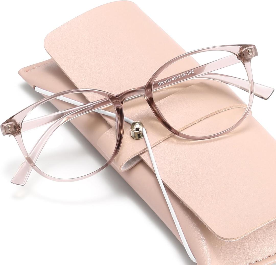 miyya Blue Light Blocking Glasses Women, Fashion Round Transparent Anti Blue Light Glasses with Anti Eyestrain & UV Glare
