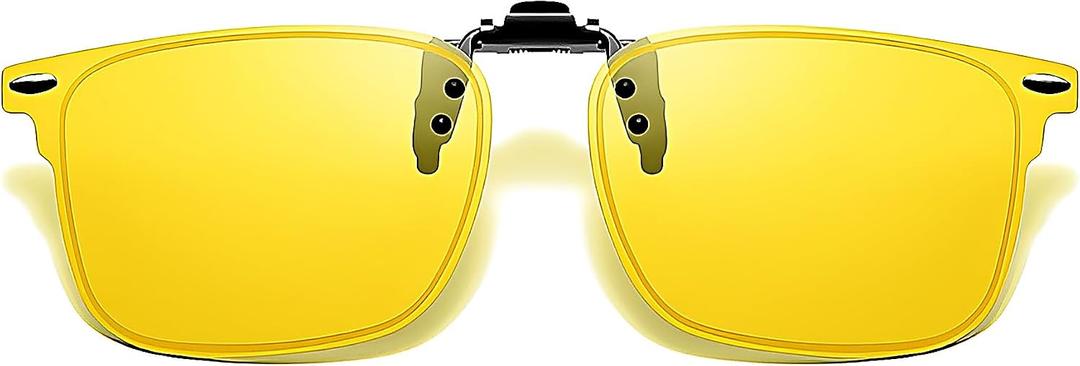 UV Protection Clip-On Sunglasses: Polarized, Anti-Blue Light, Flip-Up Sun Shades -Fits Over Prescription Glasses
