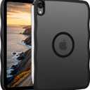 Magnetic Case for iPad mini 7 A17 Pro 2024/iPad Mini 6 2021 8.3 Inch with Pencil Holder, Cute Wave Translucent Matte Slim Soft TPU Bumper Military Grade Protective Cover for iPad mini 7/Mini 6, Black