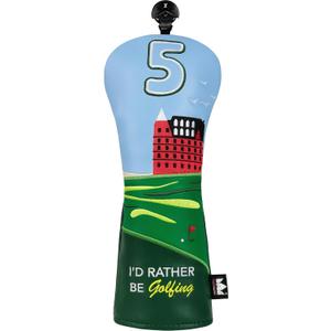 CRAFTSMAN GOLF Iconic Golf Course Sight Embroidery Headcover for Woods and Drivers 3 5 Fairway Wood Hybrids Cover I'd Rather Be Golfing Great Gift for Men