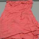 PRIMODA Women's Tube Top Strapless Off Shoulder Loose Wide Leg Jumpsuit Romper With Pockets (Large, Hot Pink)