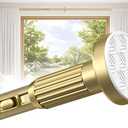 Tension Curtain Rod 42-144 Inches, No Drill Adjustable Spring Tension Rod, Push Button to Lengthen & Release to Lock, Heavy Duty Rust-Resistant for Window Living Room Closet Outdoor, Gold