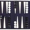 Backgammon Game Set - Roll up Board Games- Portable Travel Backgammon for Companion. Multiple Colors (Navy Blue)