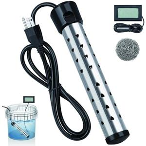 Lakkzoom Immersion Water Heater 2000W Portable Bucket Heater Stainless Steel Guard Anti-scalding Pool Heater for bathtubs,Camping,Portable Water heate Heat 5 Gallons of Water in Minutes