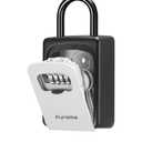 Puroma Lock Box, Large Key Lock Box Resettable Combination Code Lockbox, Portable Wall Mount Lockbox Security Safe Box for Outside Outdoor Home Office Door Handle House Key, Gray (1 Pack)