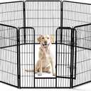 DUMOS Dog Playpen 40 Inch 8 Panels Indoor Outdoor Metal Pet Fence