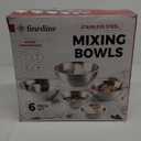 FineDine Stainless Steel Mixing Bowls Set, Dishwasher Safe, Up To 8 Quart Metal Mixing Bowls For Kitchen, Nesting, Large, Small, Big Food Prep, Cooking, Baking (6 Pack)