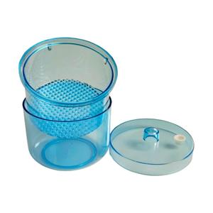 Autoclavable Dental Burs Soak Box with Strainer Dental Bur Holder Cleaner for Cleaning Dental Burs (Blue)