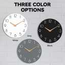 cicininc Wall Clock, 16 Inch Wooden Battery Operated Wall Clocks Silent Non-Ticking, Decorative Gray Clock for Living Room, Bedroom, Kitchen, Home, Office, School, Hotel