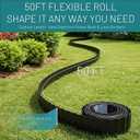 50FT Black Corrugated Metal Landscape Edging Flexible & Rustproof Garden Edging Border, Decorative Metal Trim for Flower Beds, Lawn, Driveway, Walkway & Raised Beds