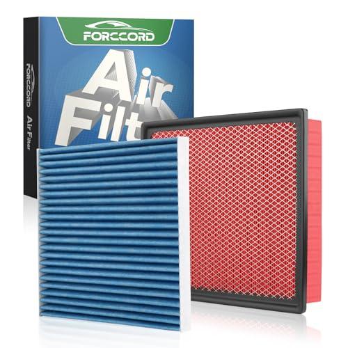 Forccord Cabin & Engine Air Filter Fit for Toyota Tacoma V6 2016-2023 Activated Carbon Cabin Filter Replacement CF10374 CA11895 Car Accessories