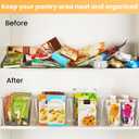 YIHONG Clear Plastic Storage Bins, 8 Pack Pantry Organizer Bins with Handle for Kitchen, Freezer,Cabinet,Closet Organization and Storage (11.2x7.5x6)