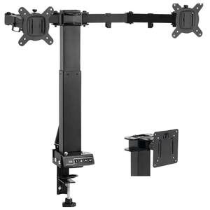 TOPSKY Adjustable Electric Monitor Desk Mount Fits Up to Dual 32 Inches 19.8lbs or Single 49 Inches 33lbs Computer Screens, Adjustable Swivel, Tilt, Rotate, VESA 75x75mm or 100x100mm MMT00.01 (Black)
