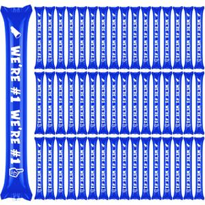 Blue 48 Pcs Boom Sticks Thunder Sticks We Are Number One School Team Spirit Boom Stick Cheering Stick Noise Makers for Football Party, Basketball Sports Events Celebrations Cheerleading
