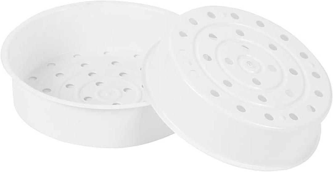 2PCS Plastic Steamer Basket Set for Rice Cooker & Pots - Multipurpose Kitchen Gadgets for Vegetables, Dumplings, Food Steam Cooking Accessories (White)