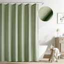 Naturoom Sage Green Shower Curtain, Neutral Linen Boho Farmhouse Rustic Vintage Country Spring Summer Themed Bath Decor Weighted Fabric Green Minimalist Cloth Shower Curtains for Bathroom, 72Wx72H