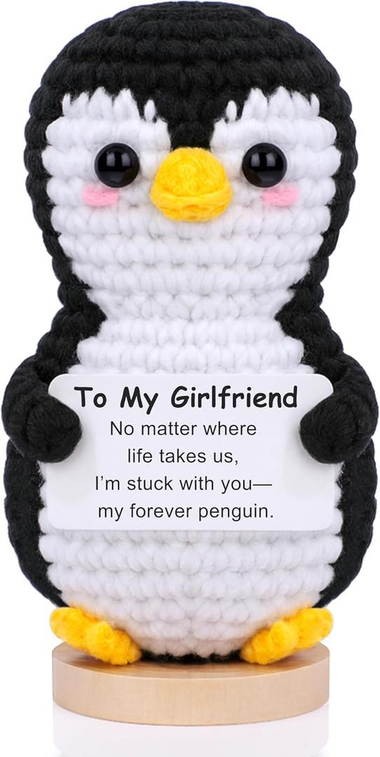 JoycuFF Easter Basket Stuffers for Girlfriend, Anniversary Romantic Gifts for Women, Handmade Positive Penguin Birthday Gift for Girlfriend, Pack Of 2