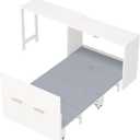 Hide a Bed Cabinet Foldable Cushion Adjustable Position Desk Easy Pull Out and Folding for Apartment Small Room Office Nap Small Space, White