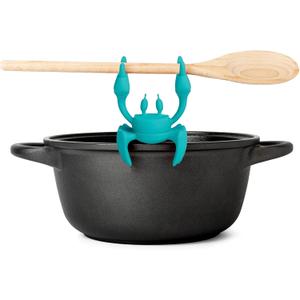 OTOTO Aqua the Crab Silicone Utensil Rest - Silicone Spoon Rest for Stove Top - BPA-Free, Heat-Resistant Kitchen and Grill Utensil Holder - Non-Slip Spoon Holder Stove Organizer and Steam Releaser