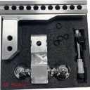 Trailer Hook Adjustable Trailer Hitch 2" Receiver 6" Drop/Rise Drop Hitch 12500 LBS GTW Ball Mount 2" 2-5/16" Dual Towing Ball Double Locks Trailer bar(LCG-10 inches)
