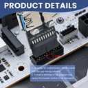 USB 3.0 Front Panel Header Splitter USB3.0 19/20Pin to Double USB A Motherboard Header Adapter 1 Female to 2 Female Front Connector Converter