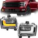 LH&RH LED Type Fog Light W/Turn Signal Light Replacement Compatible With 2024 Ford F150 F-150 Fog Lights (With Wiring Harness) Left Driver Side&Right Passenger Side Replacement