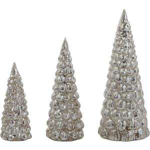 Creative Co-op Glass Set of Tree Figurine, Silver 9 inch Creative Co-op Glass Set of Tree Figurine, Silver 9 inch
