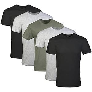 Gildan Men's Crew T-Shirts, Multipack, Style G1100, Black/Sport Grey/Military Green (3-Pack), X-Large