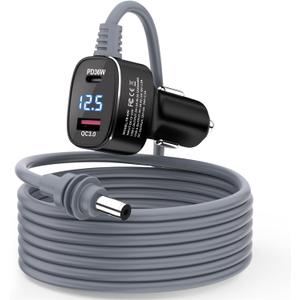 Starlink Mini Cable 3 in 1 DC Power Cable Aluminium Alloy Cigarette Lighter Adapter 12V-48V with Digital Display, Durable USB C PD 40W and USB A 35W Ports for Cars,Yacht, Trucks and RVs etc(10FT)