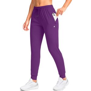 G Gradual Women's Joggers Pants with Zipper Pockets High Waisted Athletic Tapered Sweatpants for Women Workout Lounge, L