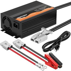 14.6V 40A LifePO4 Battery Charger, 12V 40A Lithium Battery Charger for 12.8V LiFePO4 Lithium Deep Cycle Rechargeable Battery, Multi Safety Protections, Fast Charging, 12 Volt Charger for RV Boat Car