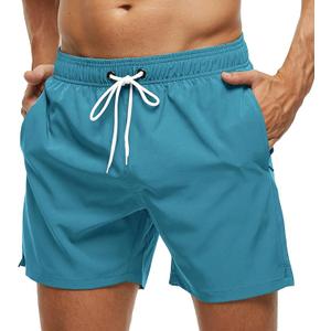 SILKWORLD Men's Swim Trunks Quick Dry Beach Shorts with Pockets (Green, S)
