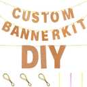 TaoBary 112 Pcs DIY Letter Kit Glitter Customizable Banner Letters Include 107 Letters and Numbers 3 Rope and 2 Needles for Birthday Halloween Christmas Wedding Valentine Party Decor(Glitter Orange)