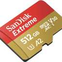 SanDisk 512GB Extreme microSDXC UHS-I Memory Card with Adapter - Up to 160MB/s, C10, U3, V30, 4K, A2, Micro SD - SDSQXA1-512G-GN6MA