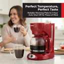 MUELLER HOME 12-Cup Red Coffee Maker - Perfect for Home or Office, Borosilicate Carafe, Auto-Off, Reusable Filter, Anti-Drip, Keep-Warm Function, Clear Water Level Window, Red Kitchen Accessories