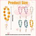 Mikovivi 12pcs Handmade Wristlet Keychains, Boho Macrame Keychain Woven Bracelet Wrist Lanyard Car Key Chain Wristbands Cute Daisy Flower Keyring for Women